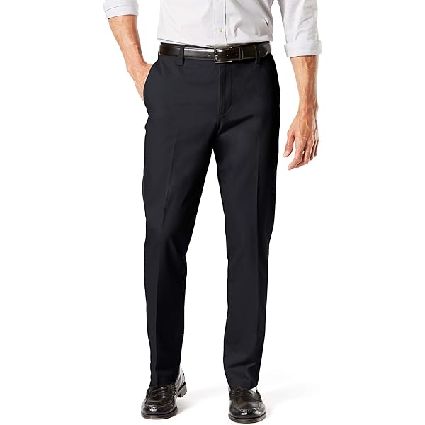 HBDesign Mens Business Fashion Slim Fit Flat Straight Shiny